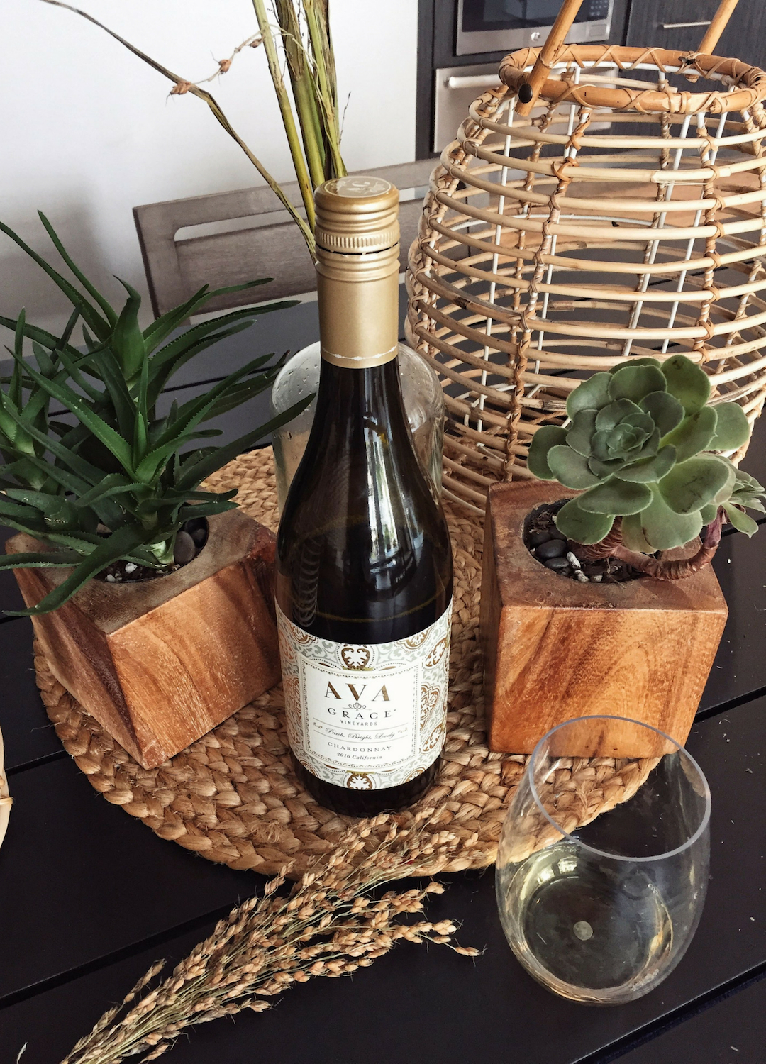 AVA Grace Chardonnay featured in a fall tablescape