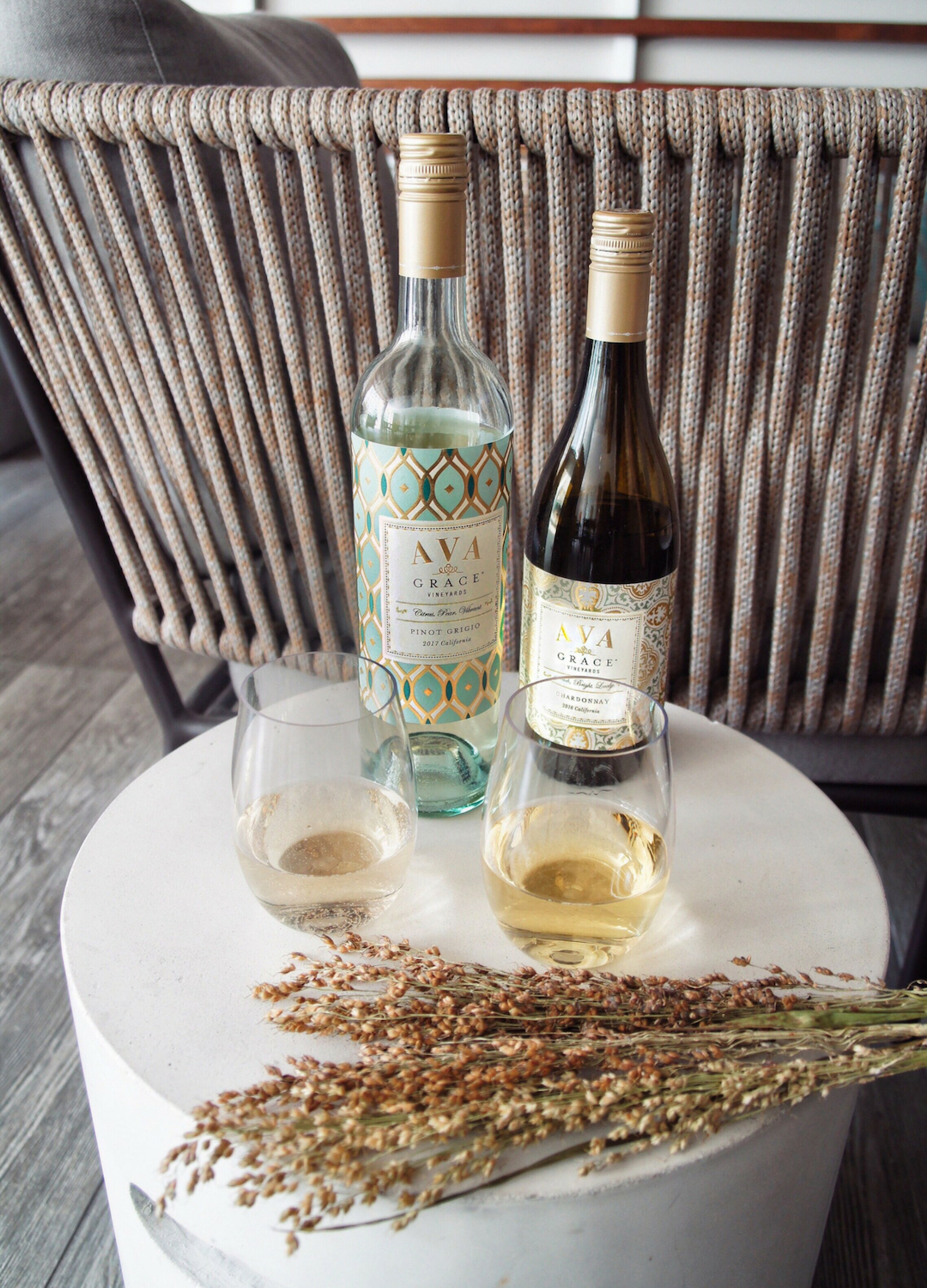 AVA Grace Pinot Grigio and Chardonnay