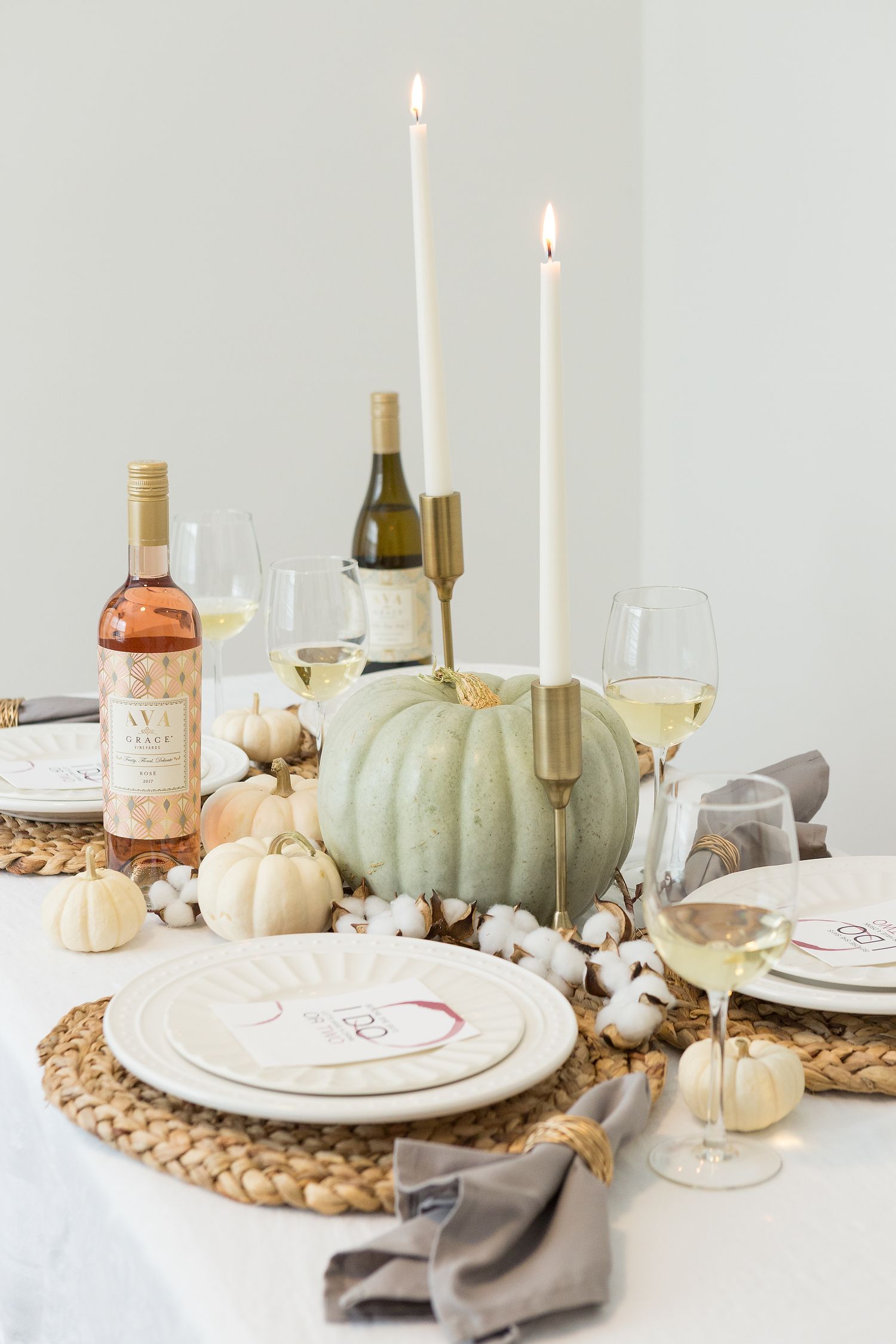 A Fall wine tasting bachelorette party with an autumn inspired tablescape and AVA Grace wines
