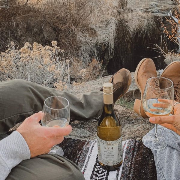 A self care picnic featuring AVA Grace Chardonnay