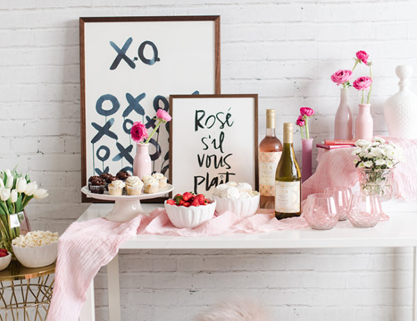 Valentine's Day gift display featuring AVA Grace wines